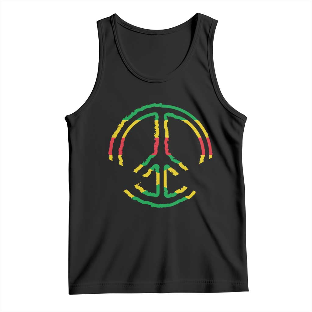 Rasta Jamaican Flag Peace Symbol Reggae Tank Top TS11 Black Print Your Wear