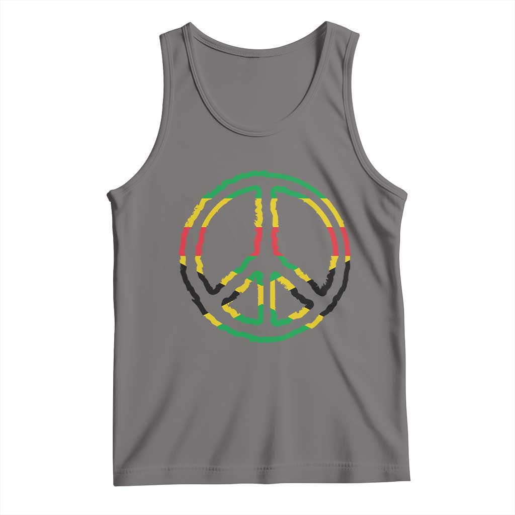 Rasta Jamaican Flag Peace Symbol Reggae Tank Top TS11 Deep Heather Print Your Wear