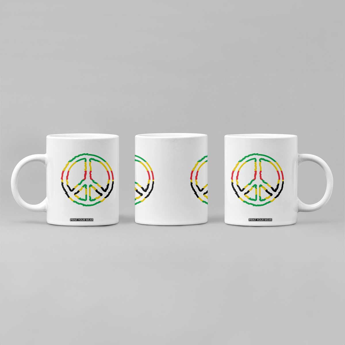 Rasta Jamaican Flag Peace Symbol Reggae Coffee Mug TS11 Print Your Wear