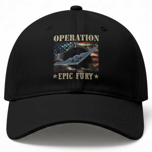 Operation Epic Fury Baseball Cap Military Bomber Jet American Flag TS11 Print Your Wear