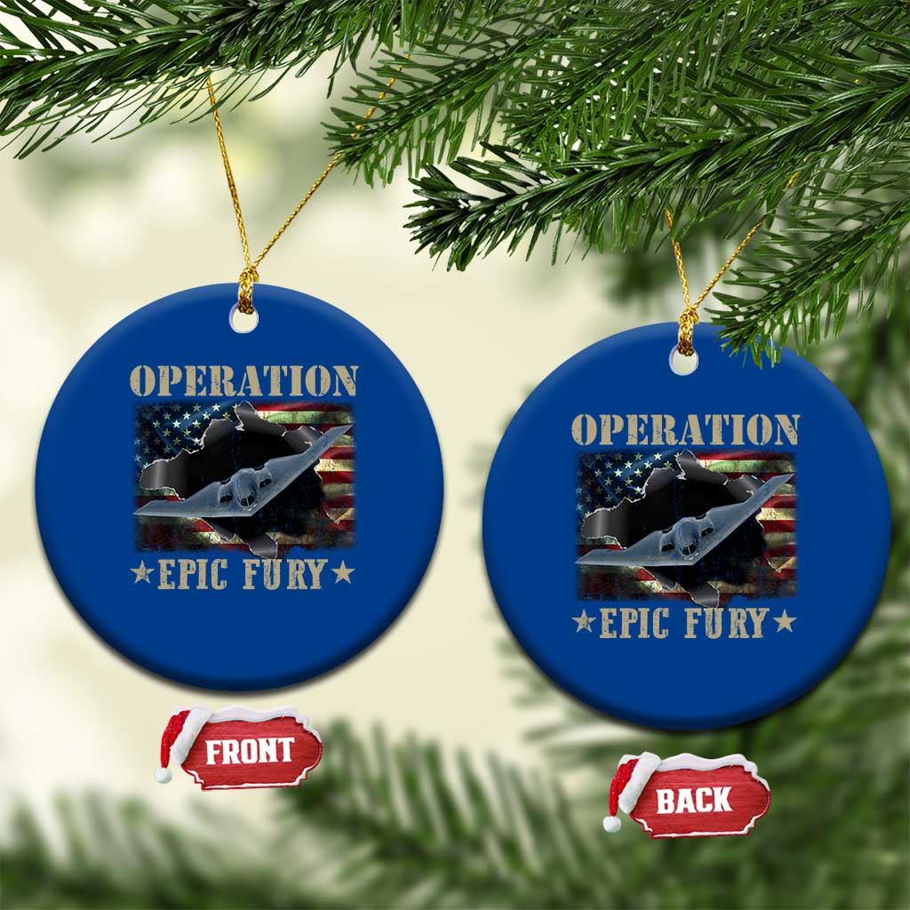 Operation Epic Fury Ceramic Ornament Military Bomber Jet American Flag TS11 1pc Blue Print Your Wear