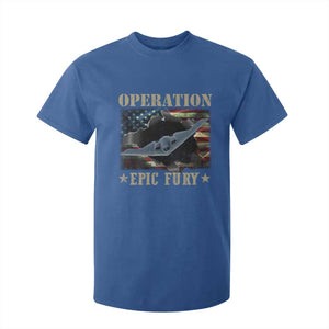 Operation Epic Fury T Shirt For Kid Military Bomber Jet American Flag TS11 Royal Blue Print Your Wear