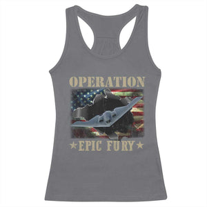 Operation Epic Fury Racerback Tank Top Military Bomber Jet American Flag TS11 Charcoal Print Your Wear