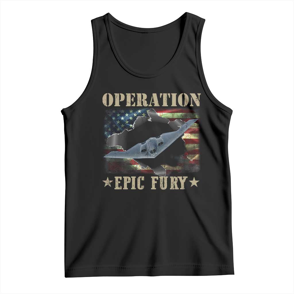 Operation Epic Fury Tank Top Military Bomber Jet American Flag TS11 Black Print Your Wear