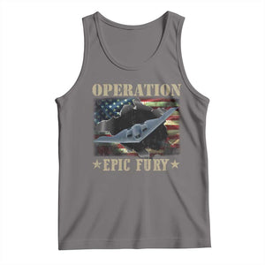 Operation Epic Fury Tank Top Military Bomber Jet American Flag TS11 Deep Heather Print Your Wear