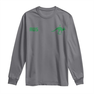 Kangaroo Australia Aus Team Aussie Athletic Jersey Style Long Sleeve Shirt TS11 Charcoal Print Your Wear