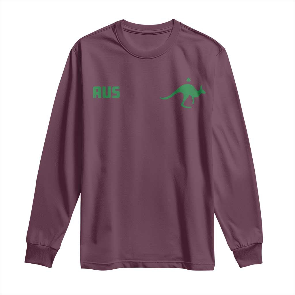 Kangaroo Australia Aus Team Aussie Athletic Jersey Style Long Sleeve Shirt TS11 Maroon Print Your Wear