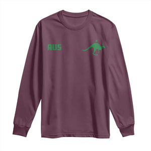 Kangaroo Australia Aus Team Aussie Athletic Jersey Style Long Sleeve Shirt TS11 Maroon Print Your Wear