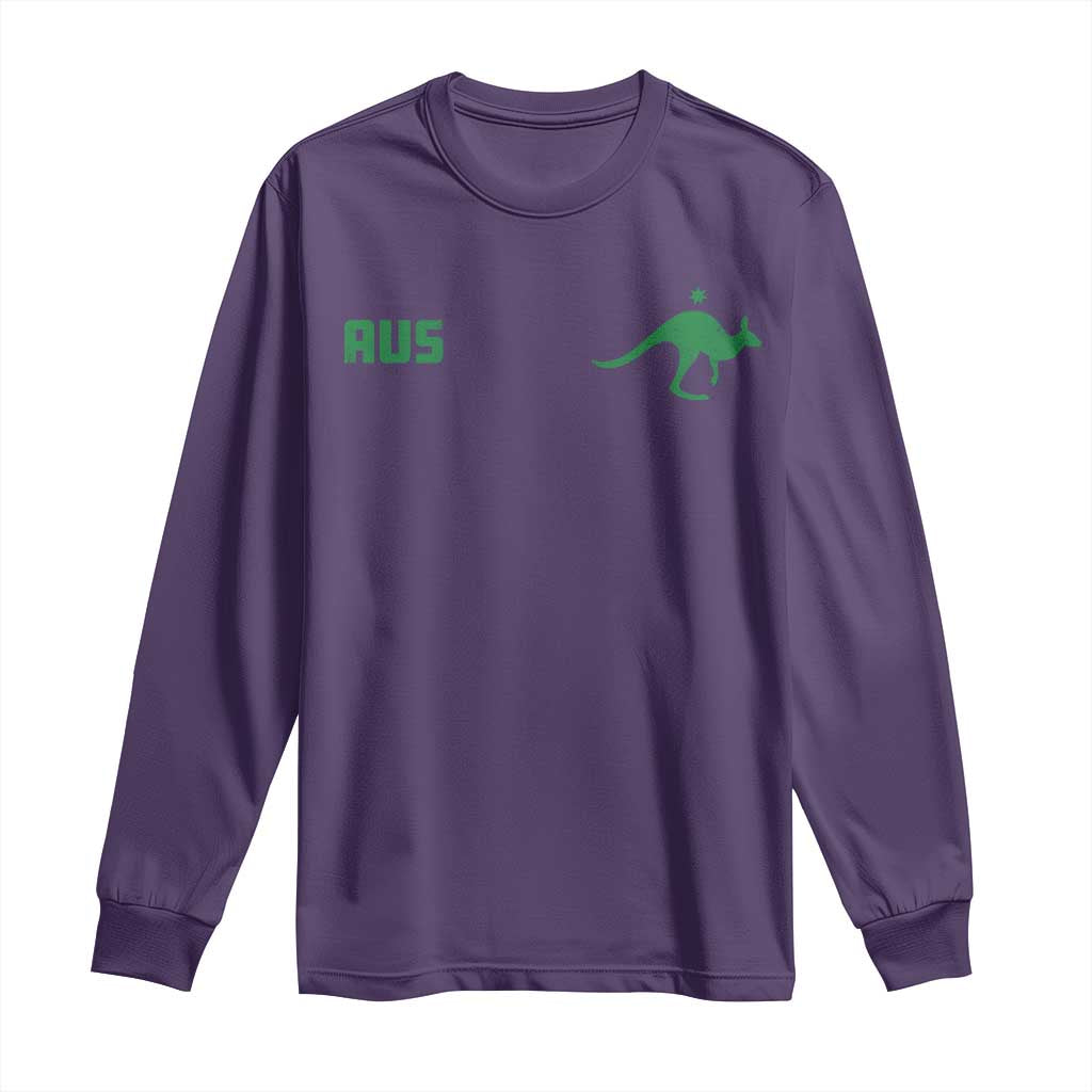 Kangaroo Australia Aus Team Aussie Athletic Jersey Style Long Sleeve Shirt TS11 Purple Print Your Wear