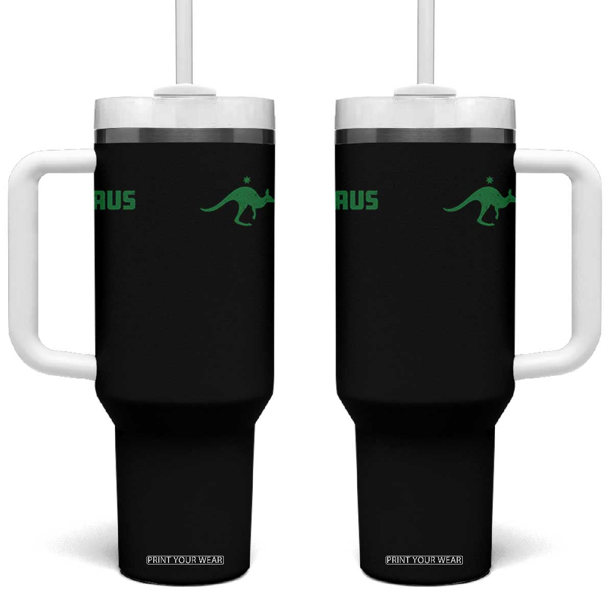 Kangaroo Australia Aus Team Aussie Athletic Jersey Style Tumbler With Handle TS11 One Size: 40 oz Black Print Your Wear