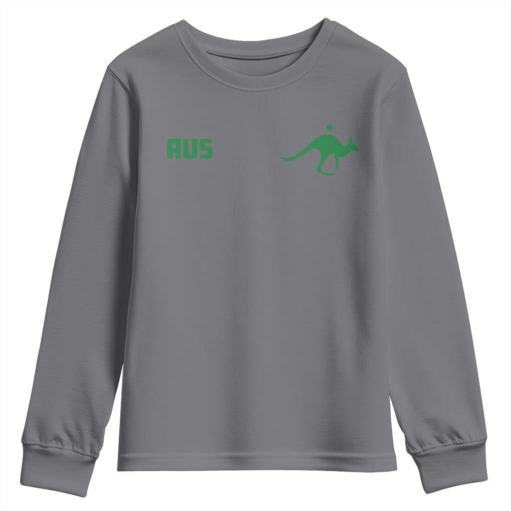 Kangaroo Australia Aus Team Aussie Athletic Jersey Style Youth Sweatshirt TS11 Charcoal Print Your Wear