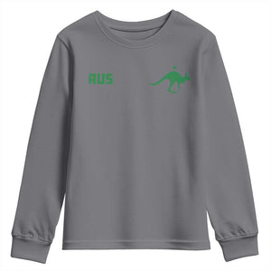 Kangaroo Australia Aus Team Aussie Athletic Jersey Style Youth Sweatshirt TS11 Charcoal Print Your Wear