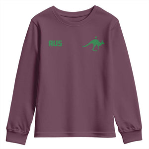 Kangaroo Australia Aus Team Aussie Athletic Jersey Style Youth Sweatshirt TS11 Maroon Print Your Wear