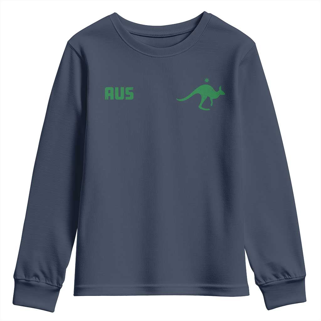 Kangaroo Australia Aus Team Aussie Athletic Jersey Style Youth Sweatshirt TS11 Navy Print Your Wear
