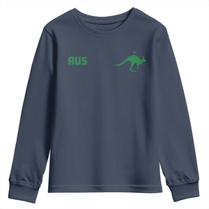 Kangaroo Australia Aus Team Aussie Athletic Jersey Style Youth Sweatshirt TS11 Navy Print Your Wear