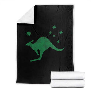 Australia Kangaroo with Federation Star Aussie Roots Throw Blanket TS11 Black Print Your Wear