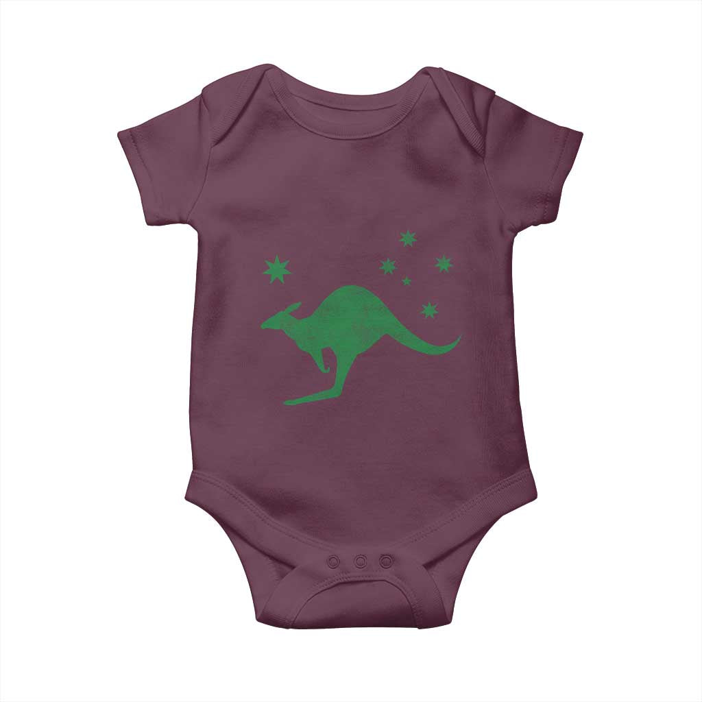 Australia Kangaroo with Federation Star Aussie Roots Baby Onesie TS11 Maroon Print Your Wear