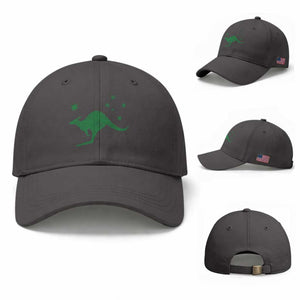 Australia Kangaroo with Federation Star Aussie Roots Baseball Cap TS11 Baseball Cap Universal Fit Dark Gray Print Your Wear