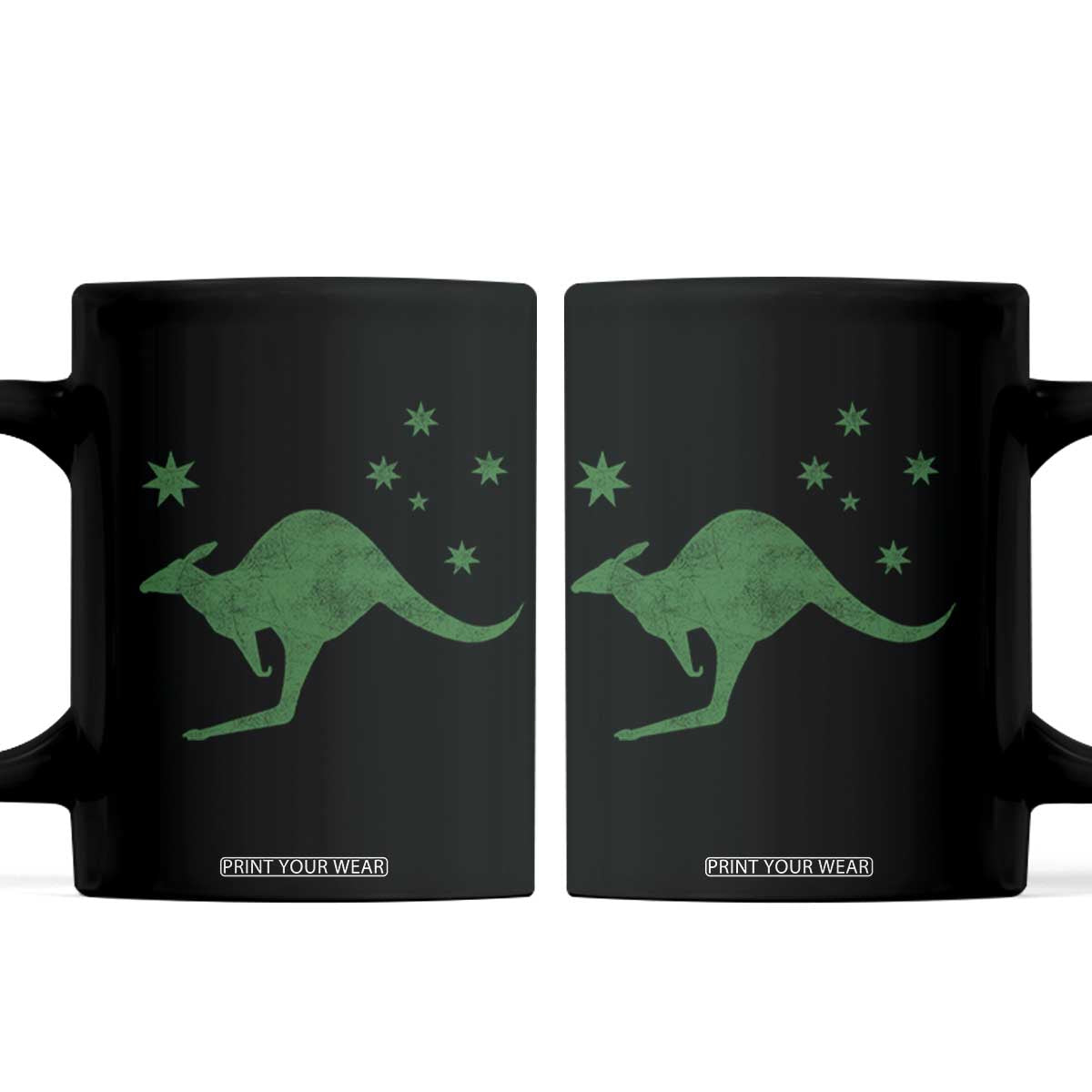 Australia Kangaroo with Federation Star Aussie Roots Coffee Mug TS11 Black Print Your Wear