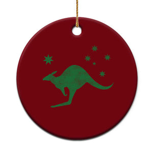 Australia Kangaroo with Federation Star Aussie Roots Ceramic Ornament TS11 1pc Red Print Your Wear