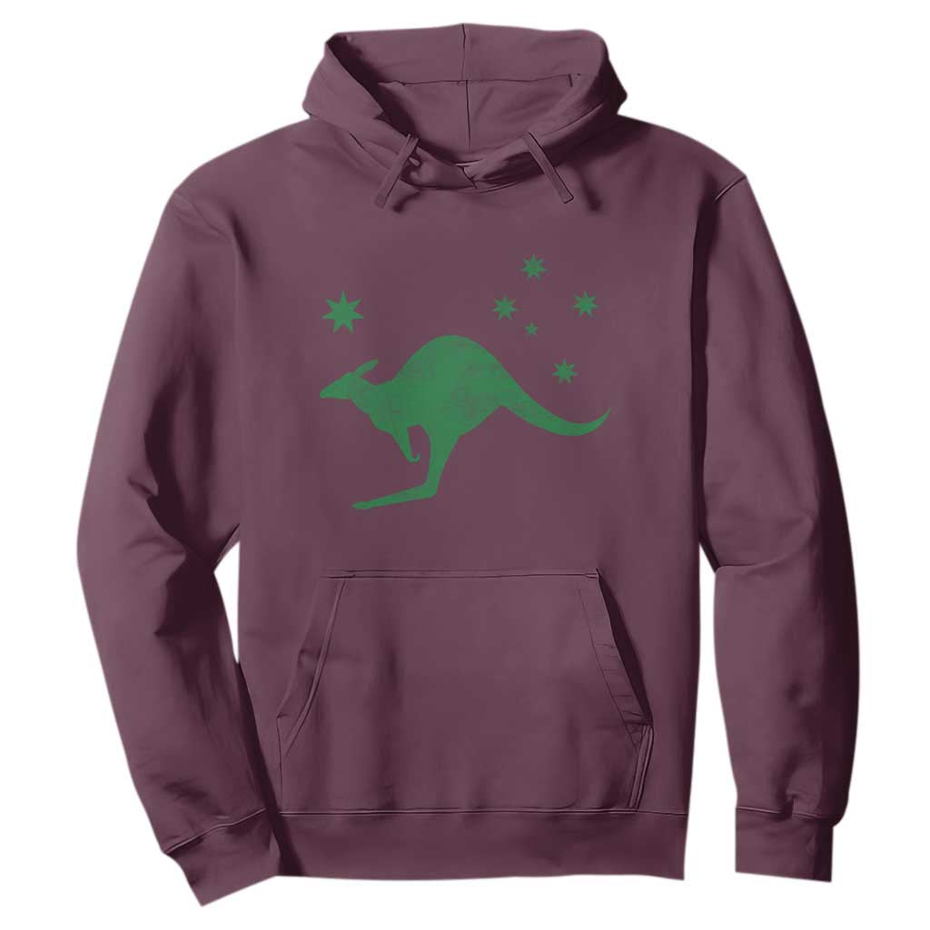 Australia Kangaroo with Federation Star Aussie Roots Hoodie TS11 Maroon Print Your Wear