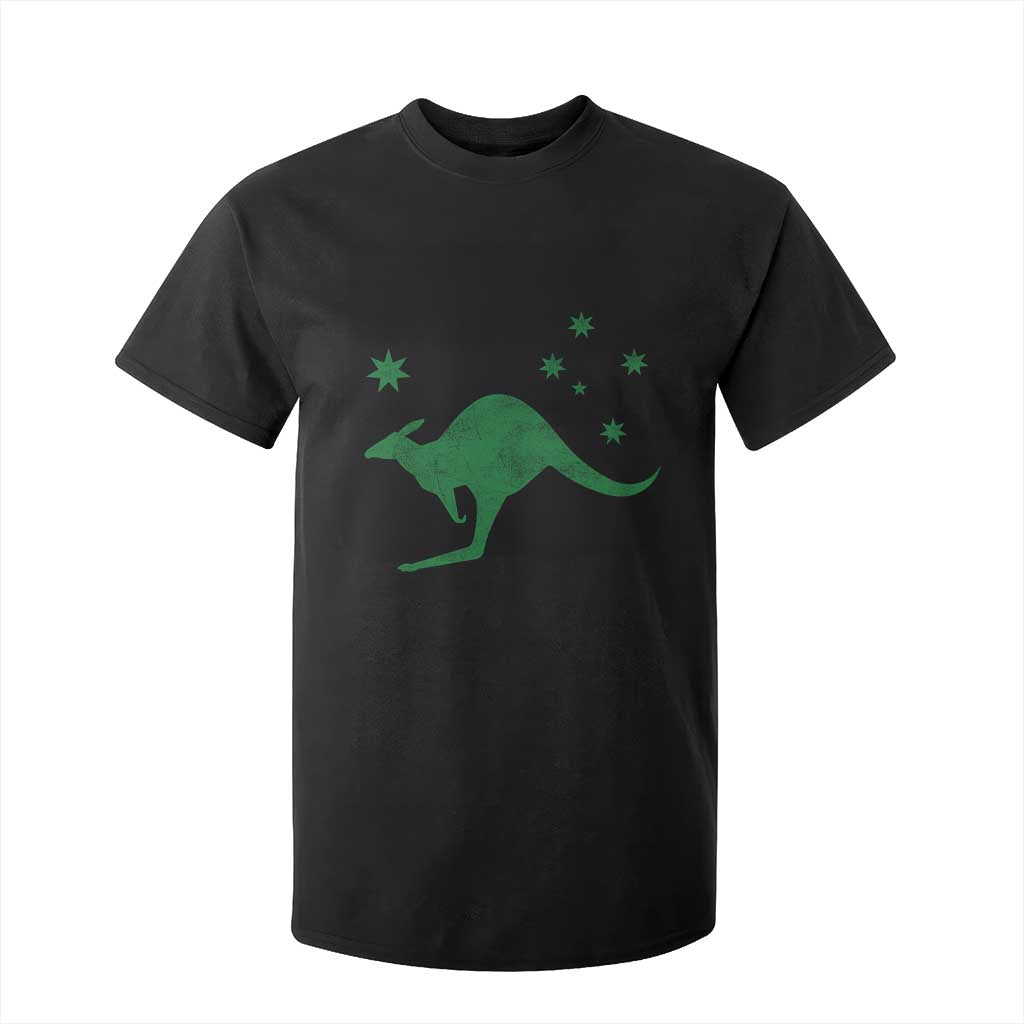 Australia Kangaroo with Federation Star Aussie Roots T Shirt For Kid TS11 Black Print Your Wear