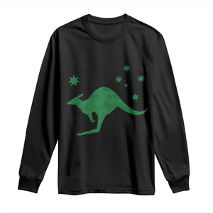 Australia Kangaroo with Federation Star Aussie Roots Long Sleeve Shirt TS11 Black Print Your Wear