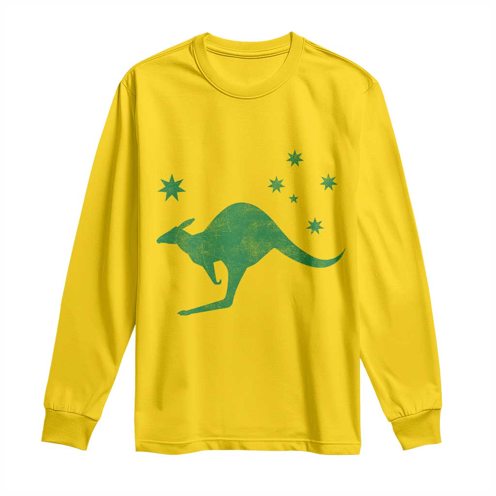 Australia Kangaroo with Federation Star Aussie Roots Long Sleeve Shirt TS11 Daisy Print Your Wear