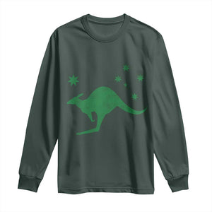 Australia Kangaroo with Federation Star Aussie Roots Long Sleeve Shirt TS11 Dark Forest Green Print Your Wear