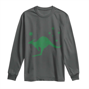 Australia Kangaroo with Federation Star Aussie Roots Long Sleeve Shirt TS11 Dark Heather Print Your Wear