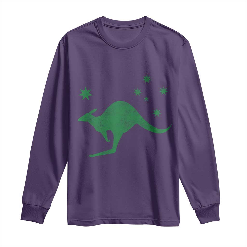 Australia Kangaroo with Federation Star Aussie Roots Long Sleeve Shirt TS11 Purple Print Your Wear