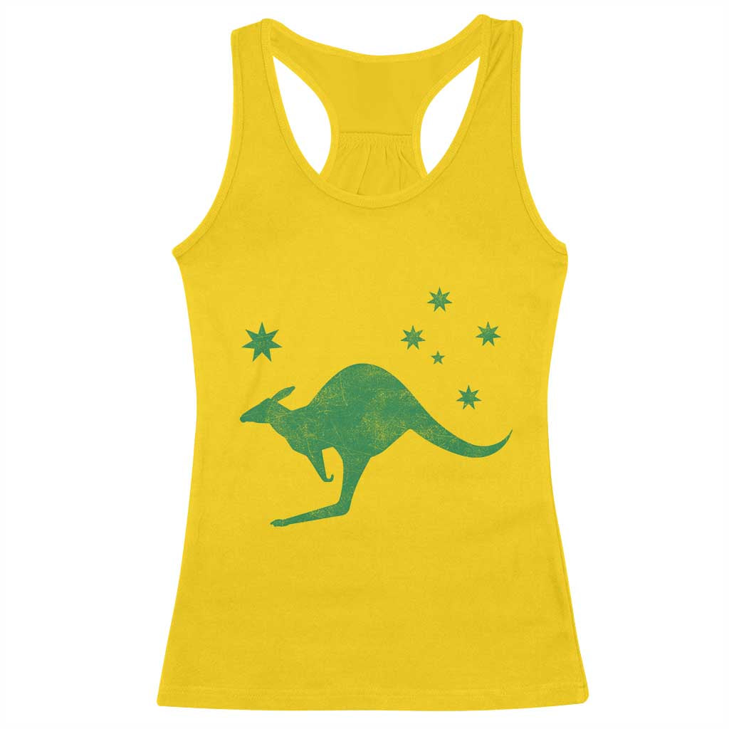 Australia Kangaroo with Federation Star Aussie Roots Racerback Tank Top TS11 Daisy Print Your Wear