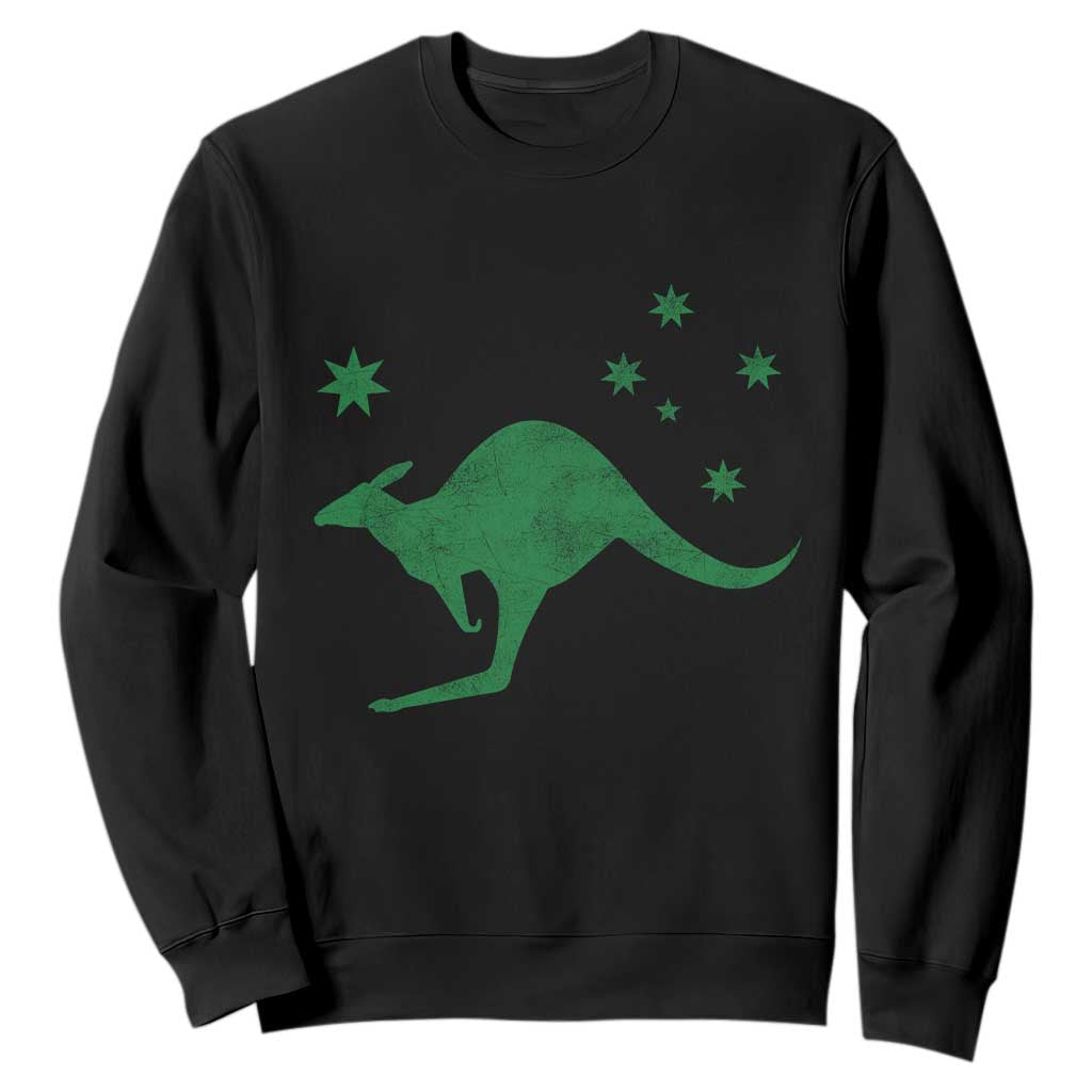 Australia Kangaroo with Federation Star Aussie Roots Sweatshirt TS11 Black Print Your Wear