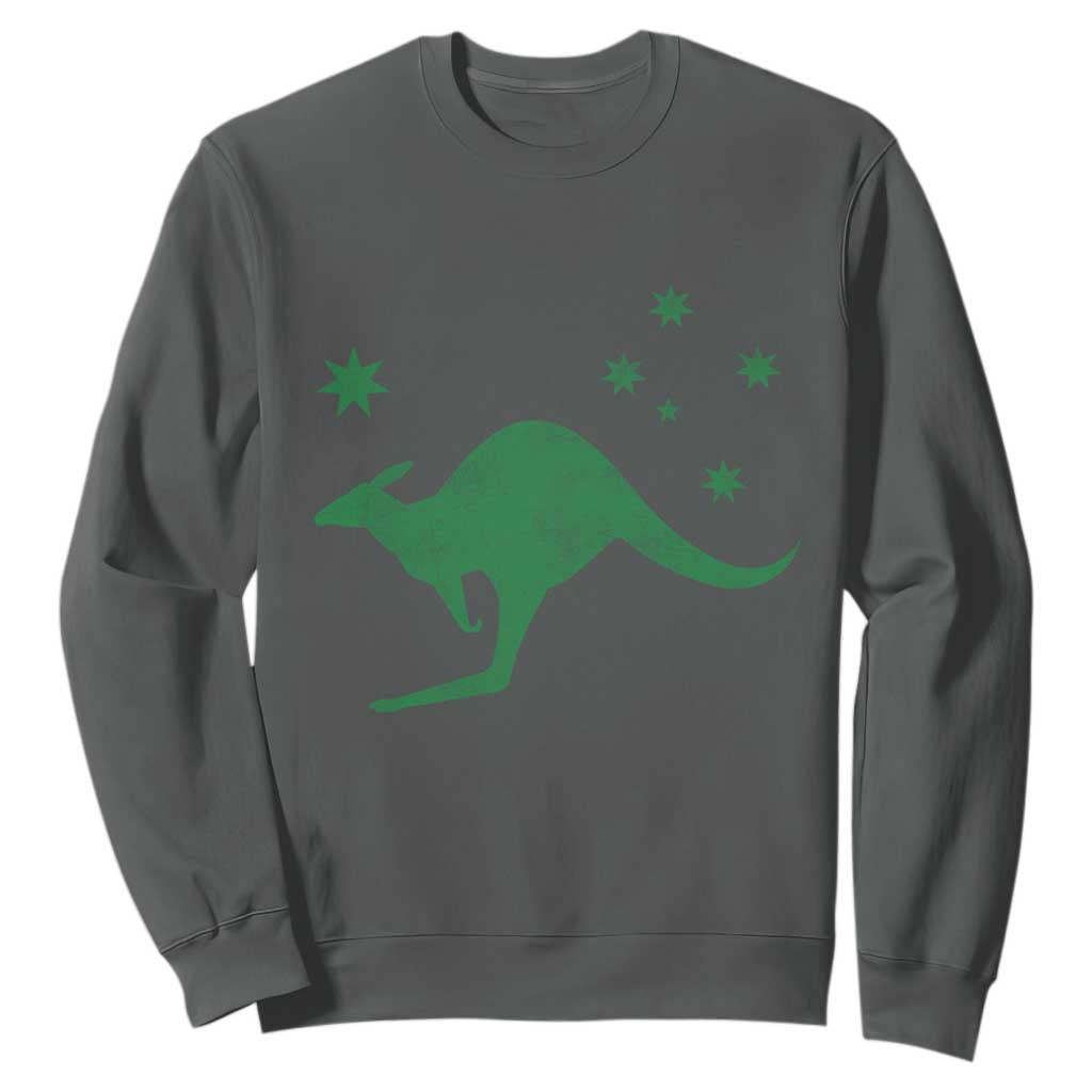 Australia Kangaroo with Federation Star Aussie Roots Sweatshirt TS11 Dark Heather Print Your Wear