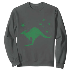 Australia Kangaroo with Federation Star Aussie Roots Sweatshirt TS11 Dark Heather Print Your Wear
