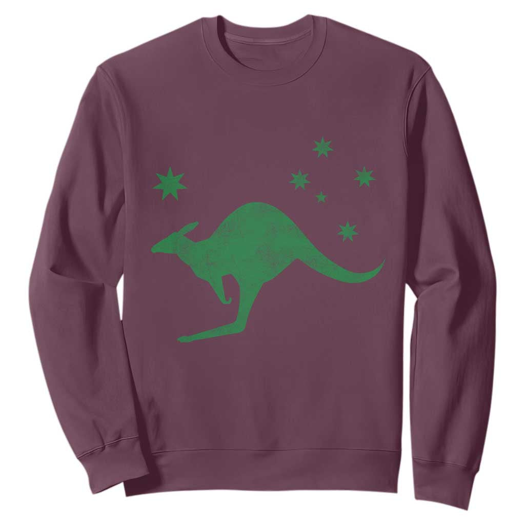 Australia Kangaroo with Federation Star Aussie Roots Sweatshirt TS11 Maroon Print Your Wear