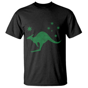 Australia Kangaroo with Federation Star Aussie Roots T Shirt TS11 Black Print Your Wear