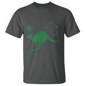 Australia Kangaroo with Federation Star Aussie Roots T Shirt TS11 Dark Heather Print Your Wear