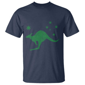 Australia Kangaroo with Federation Star Aussie Roots T Shirt TS11 Navy Print Your Wear