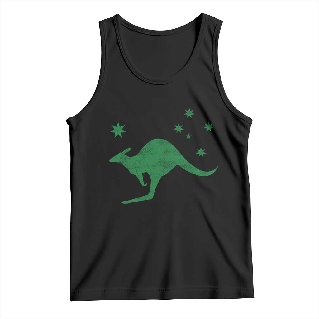 Australia Kangaroo with Federation Star Aussie Roots Tank Top TS11 Black Print Your Wear