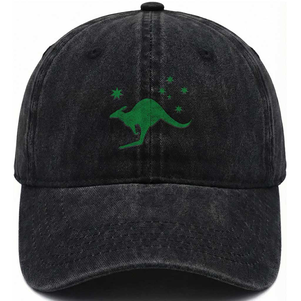 Australia Kangaroo with Federation Star Aussie Roots Washed Cotton Baseball Cap TS11 Print Your Wear
