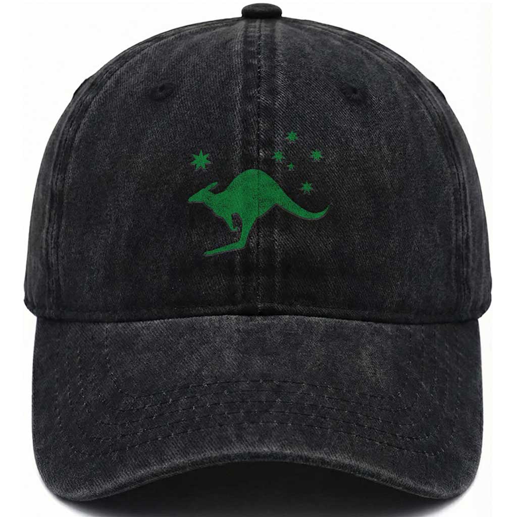 Australia Kangaroo with Federation Star Aussie Roots Washed Cotton Baseball Cap TS11 Print Your Wear