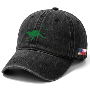 Australia Kangaroo with Federation Star Aussie Roots Washed Cotton Baseball Cap TS11 Print Your Wear