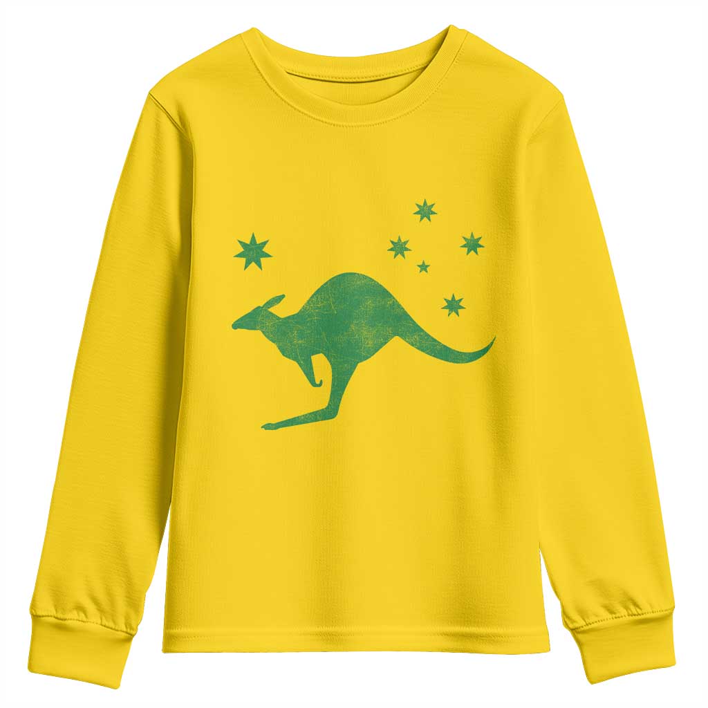 Australia Kangaroo with Federation Star Aussie Roots Youth Sweatshirt TS11 Daisy Print Your Wear