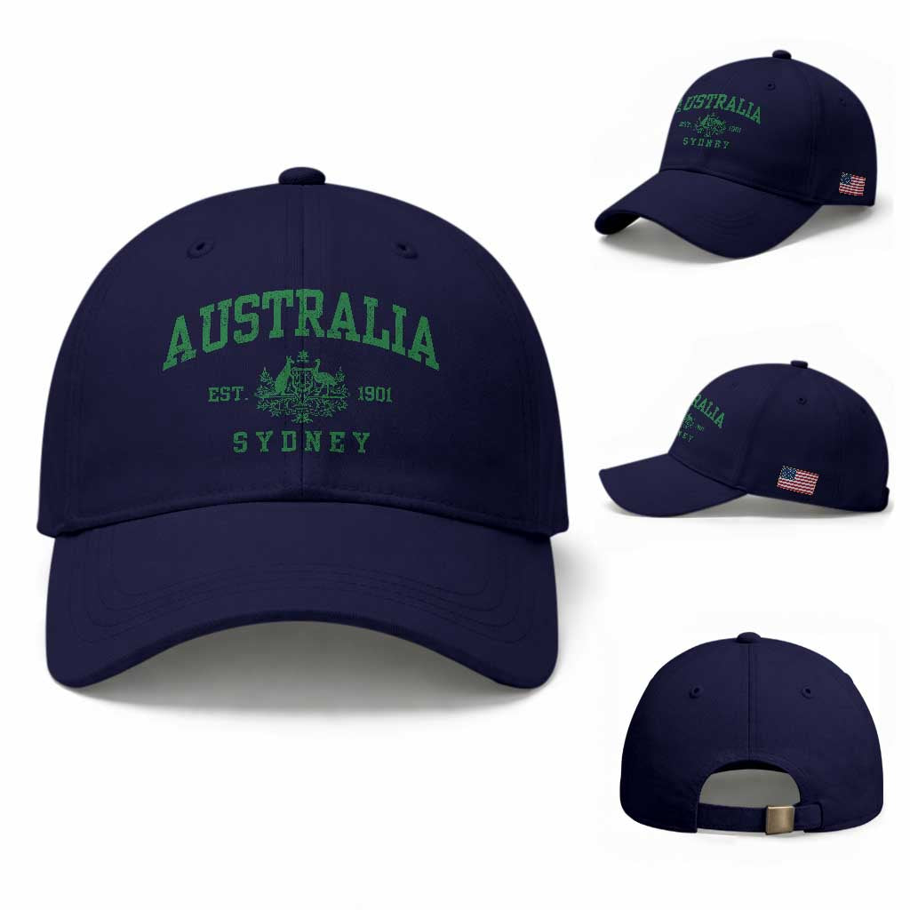 Australia Sydney Est 1901 Baseball Cap Commonwealth Vintage Crest TS11 Baseball Cap Universal Fit Dark Blue Print Your Wear