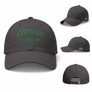 Australia Sydney Est 1901 Baseball Cap Commonwealth Vintage Crest TS11 Baseball Cap Universal Fit Dark Gray Print Your Wear