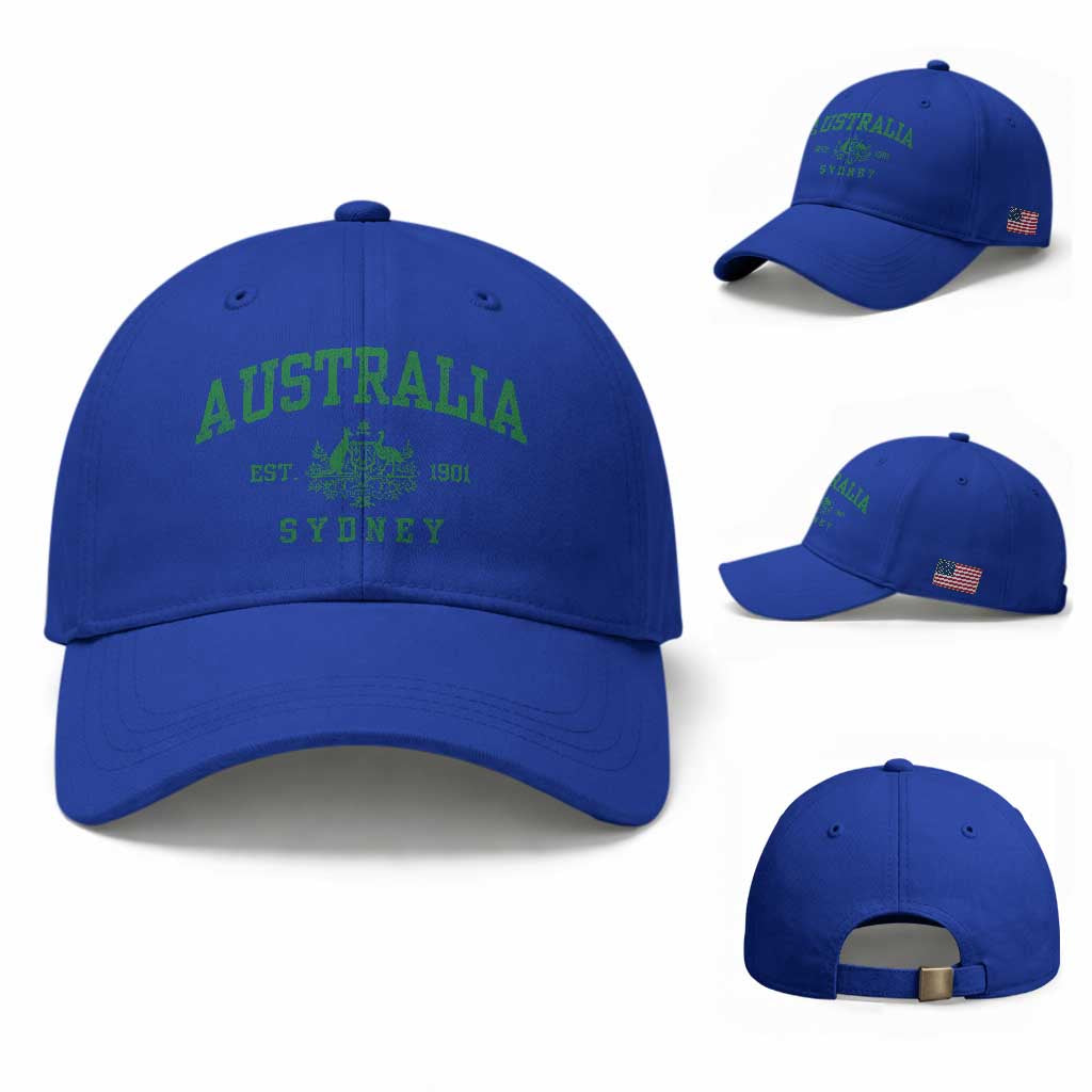 Australia Sydney Est 1901 Baseball Cap Commonwealth Vintage Crest TS11 Baseball Cap Universal Fit Royal Blue Print Your Wear