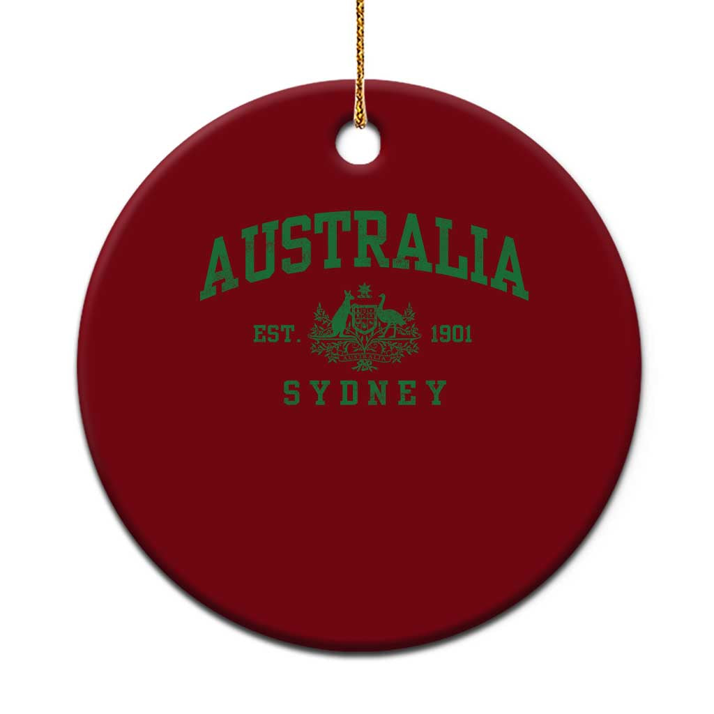 Australia Sydney Est 1901 Ceramic Ornament Commonwealth Vintage Crest TS11 1pc Red Print Your Wear