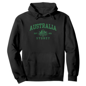 Australia Sydney Est 1901 Hoodie Commonwealth Vintage Crest TS11 Black Print Your Wear