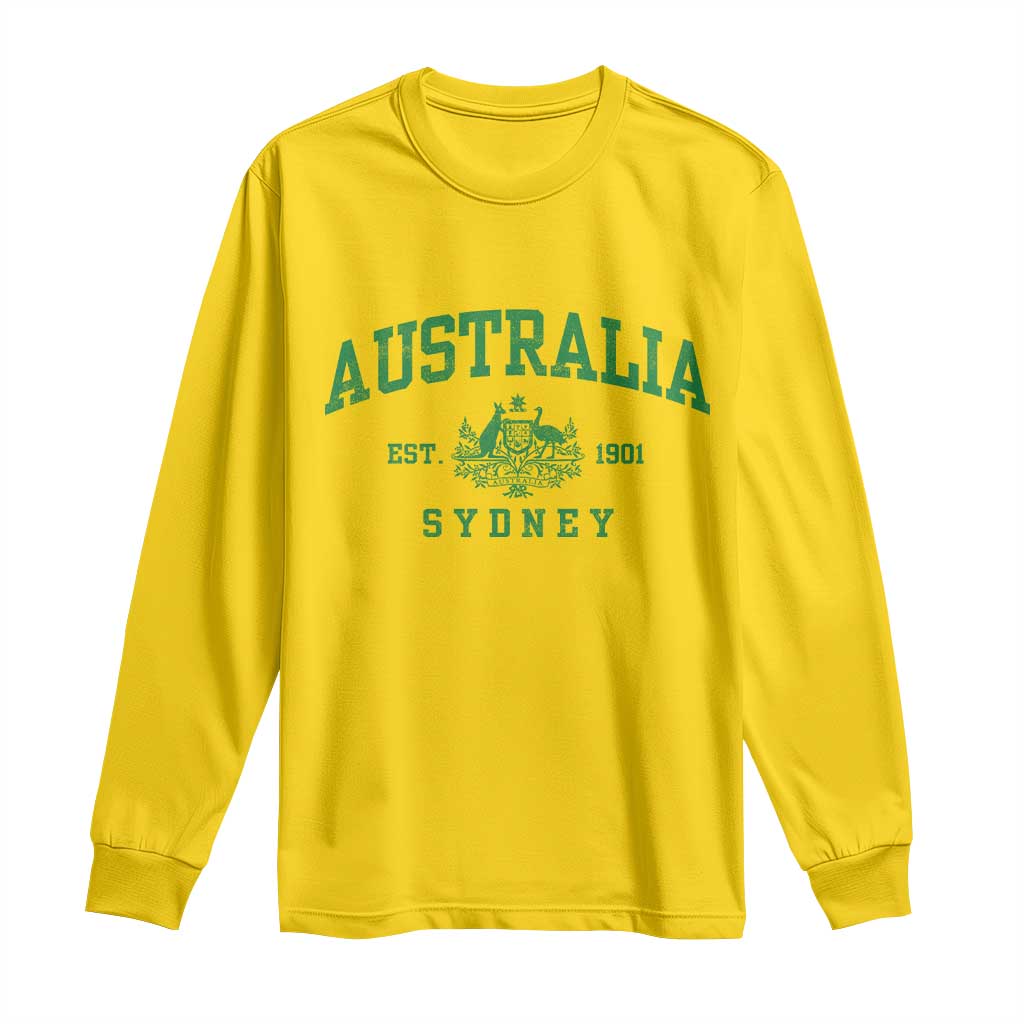 Australia Sydney Est 1901 Long Sleeve Shirt Commonwealth Vintage Crest TS11 Daisy Print Your Wear